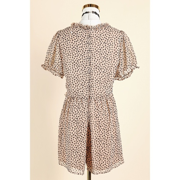 Sz XL Trixxi By Francesca’s Carla Ruffled Animal Print Romper Cream & Black GUC - Picture 3 of 5